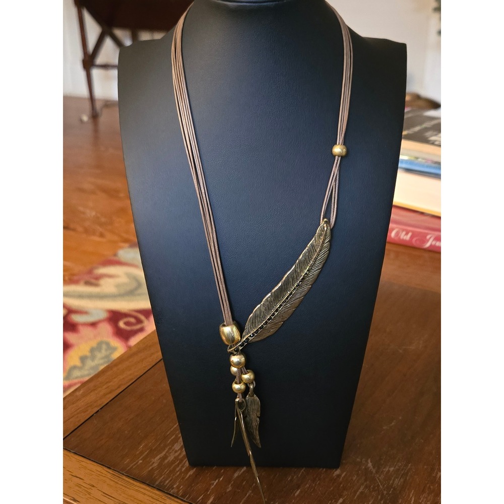 Bohemian Leaf Feather Necklace